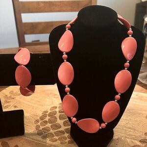 Vibrant Orange Necklace‎ and Bracelet Set